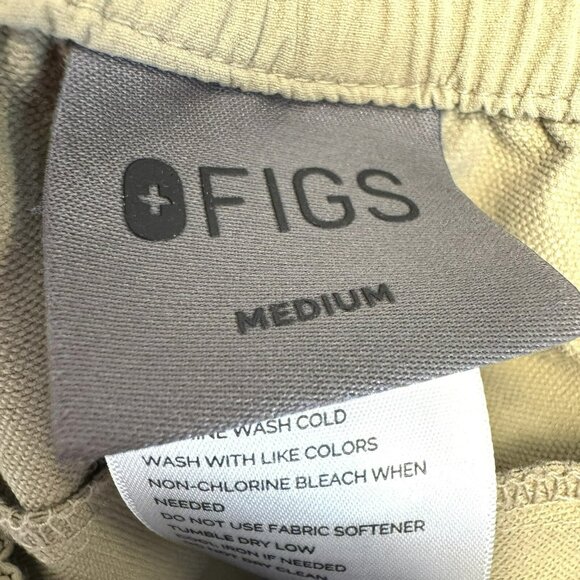 Figs Scrubs Scrub Pants Trouser Bonsai Mens Size Medium Khaki Tan Nylon Stretch - Picture 5 of 6